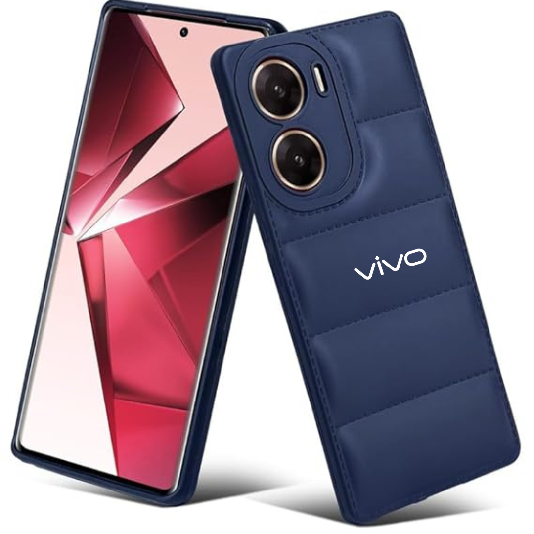Dark Blue Puffon silicone case for Vivo V29E 5G