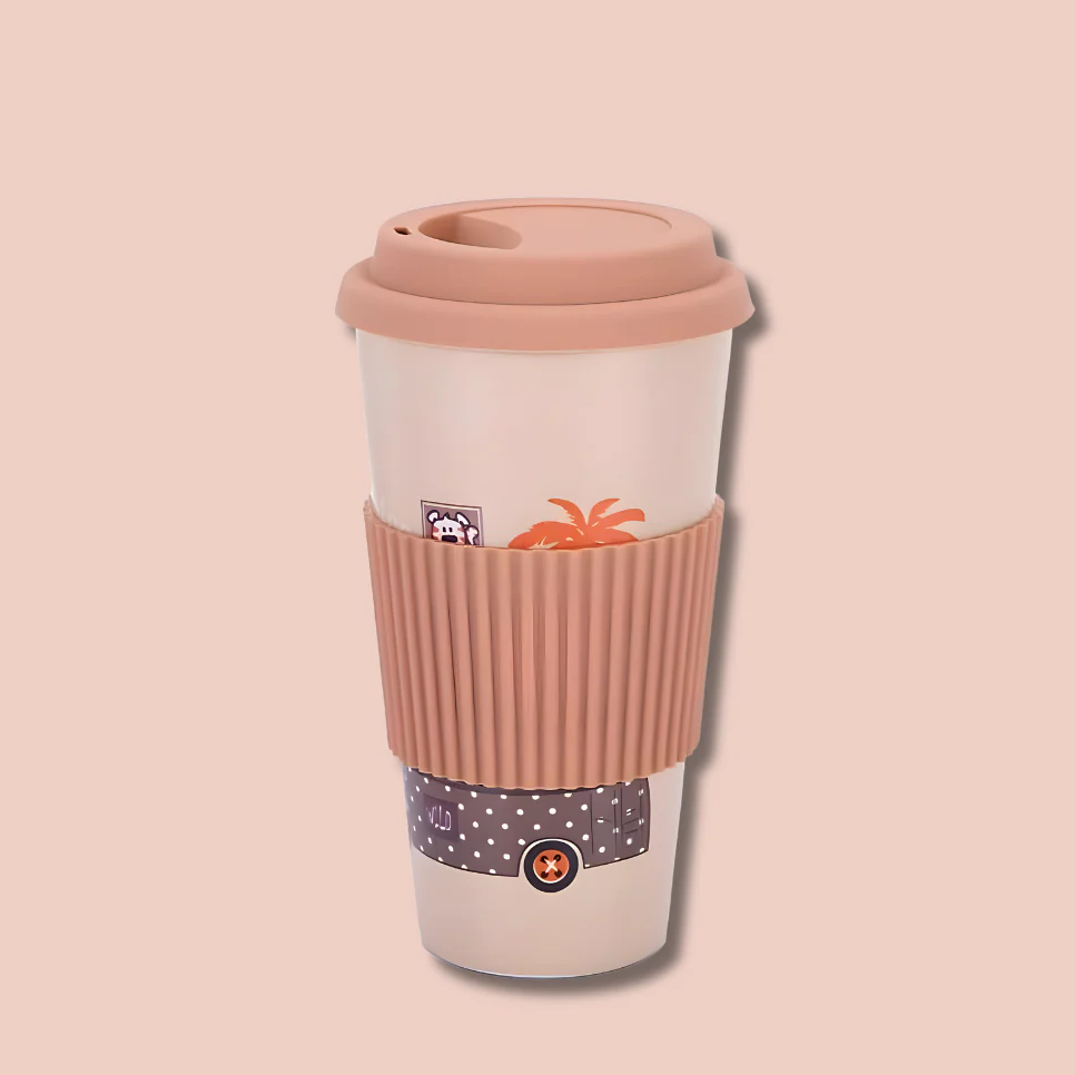 Bamboo Fiber Tumbler | Silicone Lid & Sleeve - 400ml