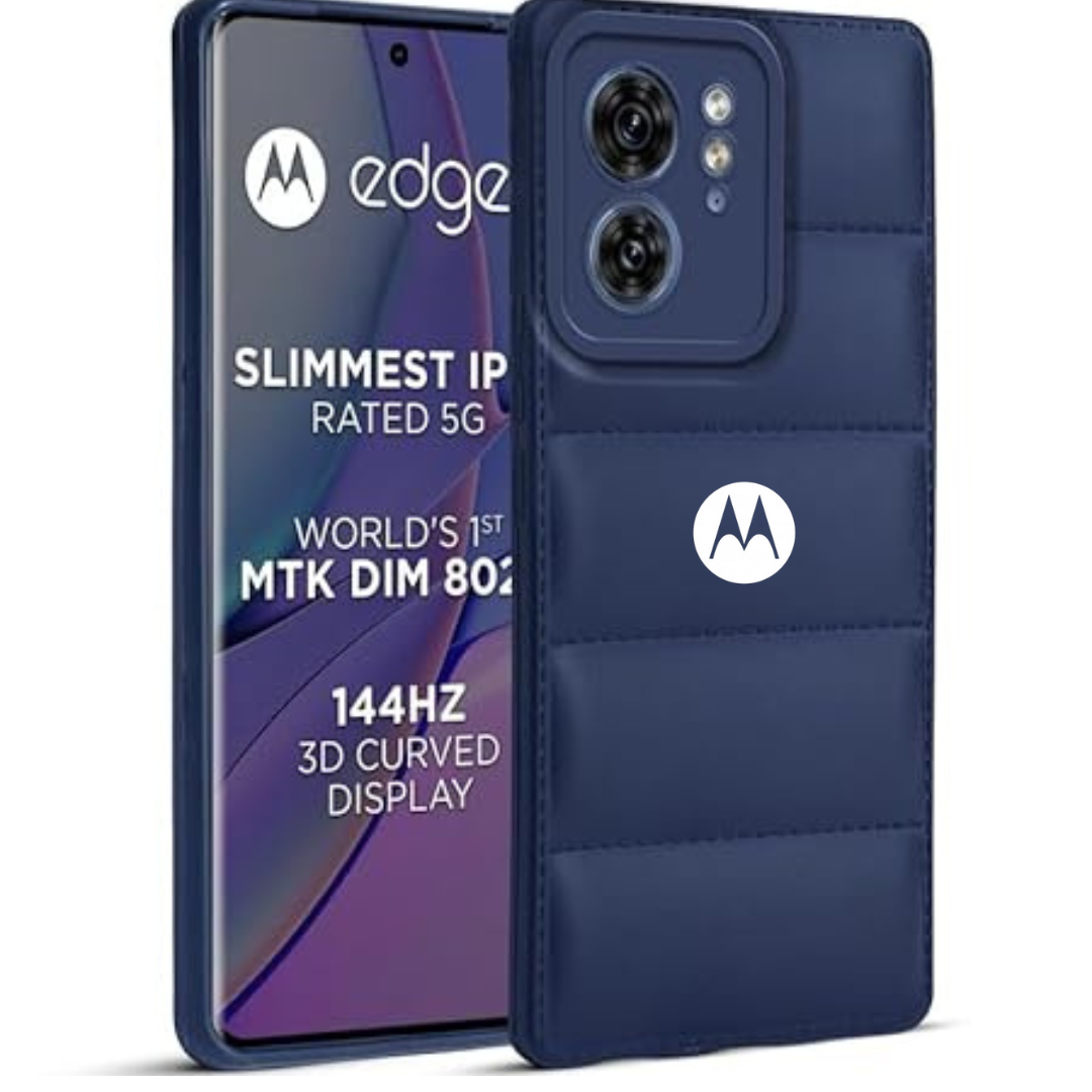 Dark Blue Puffon silicone case for Motorola Edge 40