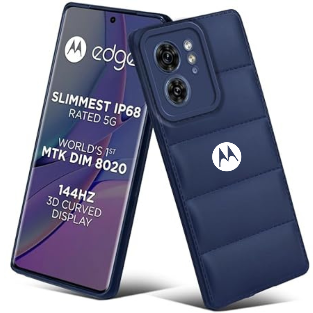 Dark Blue Puffon silicone case for Motorola Edge 40