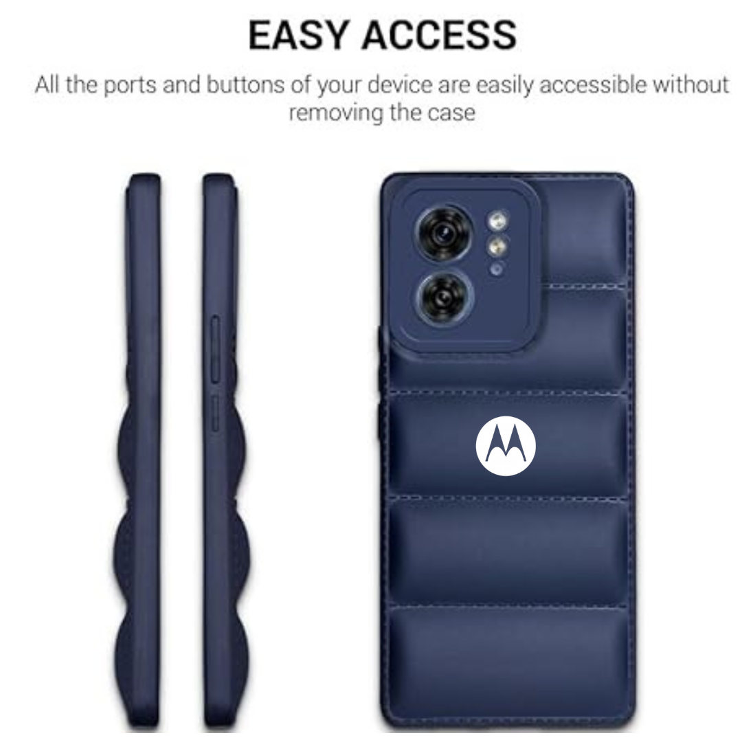 Dark Blue Puffon silicone case for Motorola Edge 40