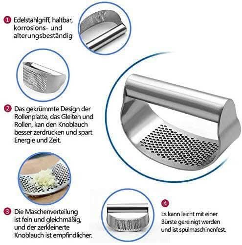 P-Plus International Stainless-Steel Garlic Presser