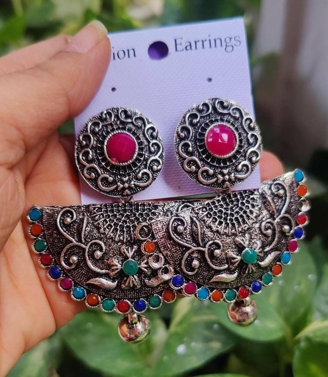 Pinapes Handcrafted wheel shape Jhumka Earrings for a Stunning Look (Set of 2)