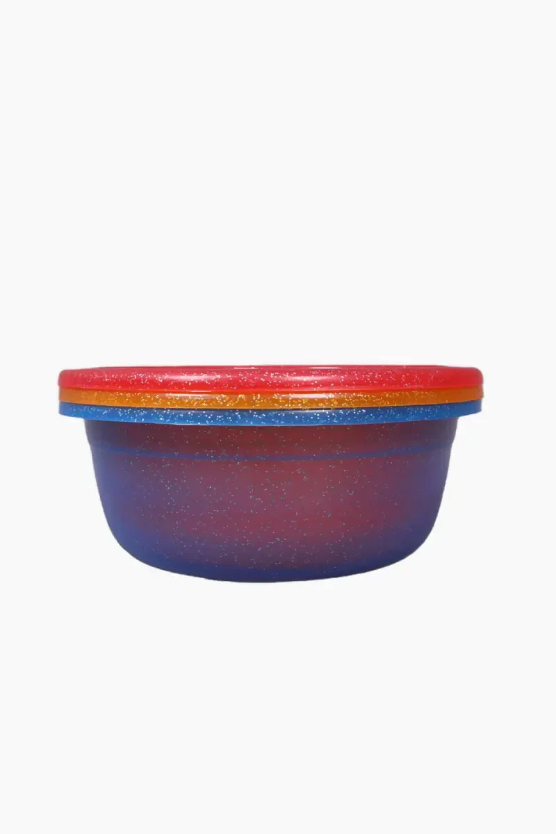Plastic Round Basket, 3 Pcs (Sunshine) - 3450ml Each (Assorted colors)