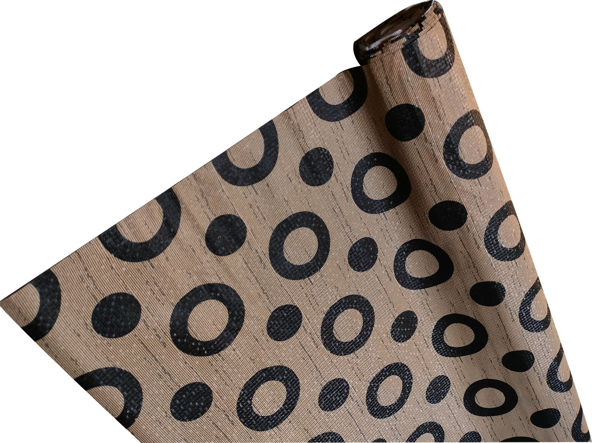 Mopak Decor ShelfLiner used for Wardrobe kitchen cabinet Drawer Slab Roll (Brown Black Circle)