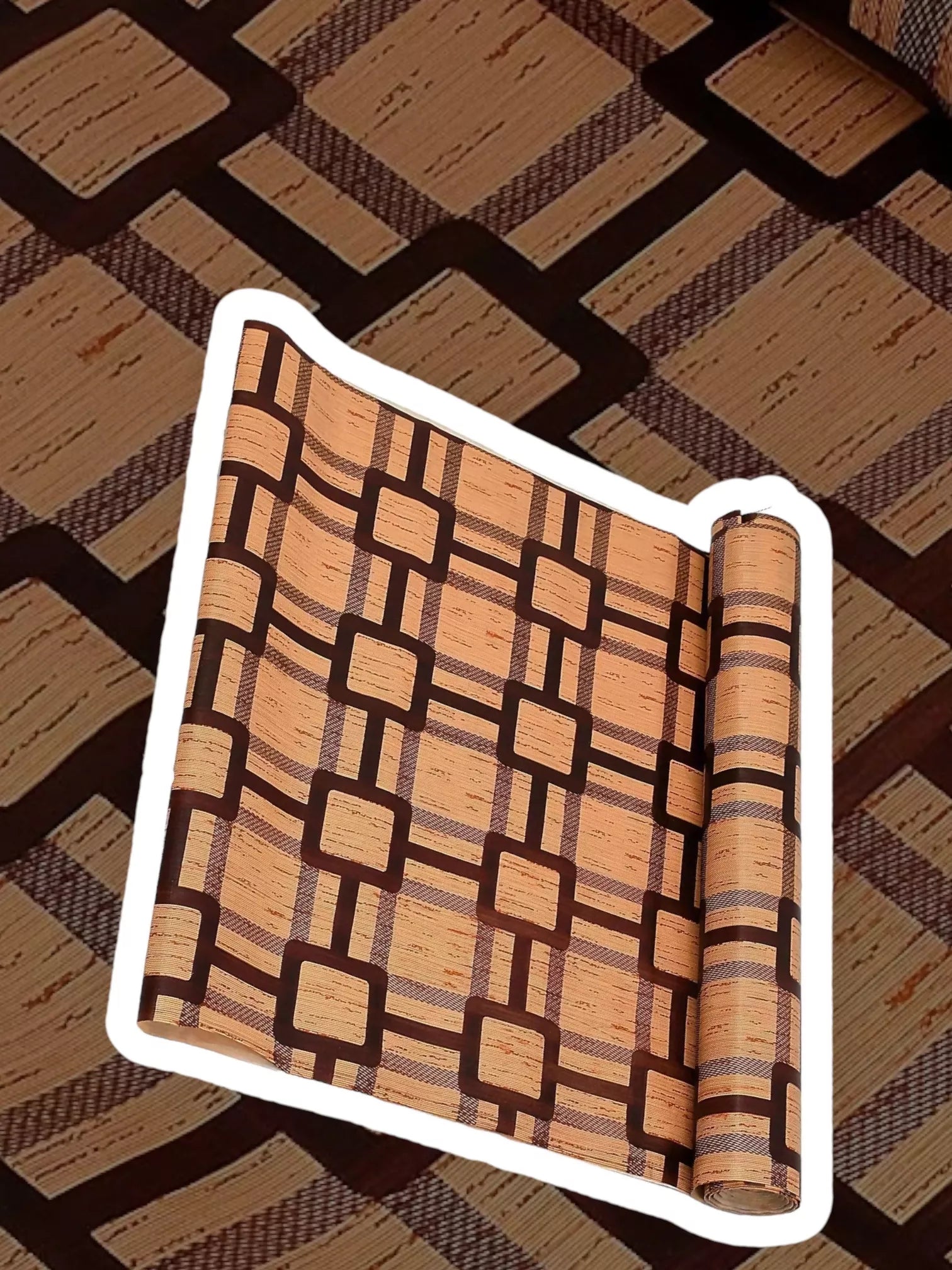 Mopak Decor Polyester Embroidered Fridge Mat & Cover – Brown, Pack of 1 (Model: 50045, Size: 45 x 500 cm)
