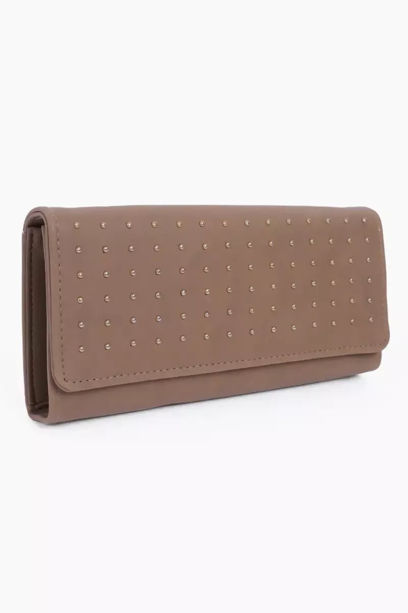 Women's Embellished Envelope Wallet Purse - Khaki