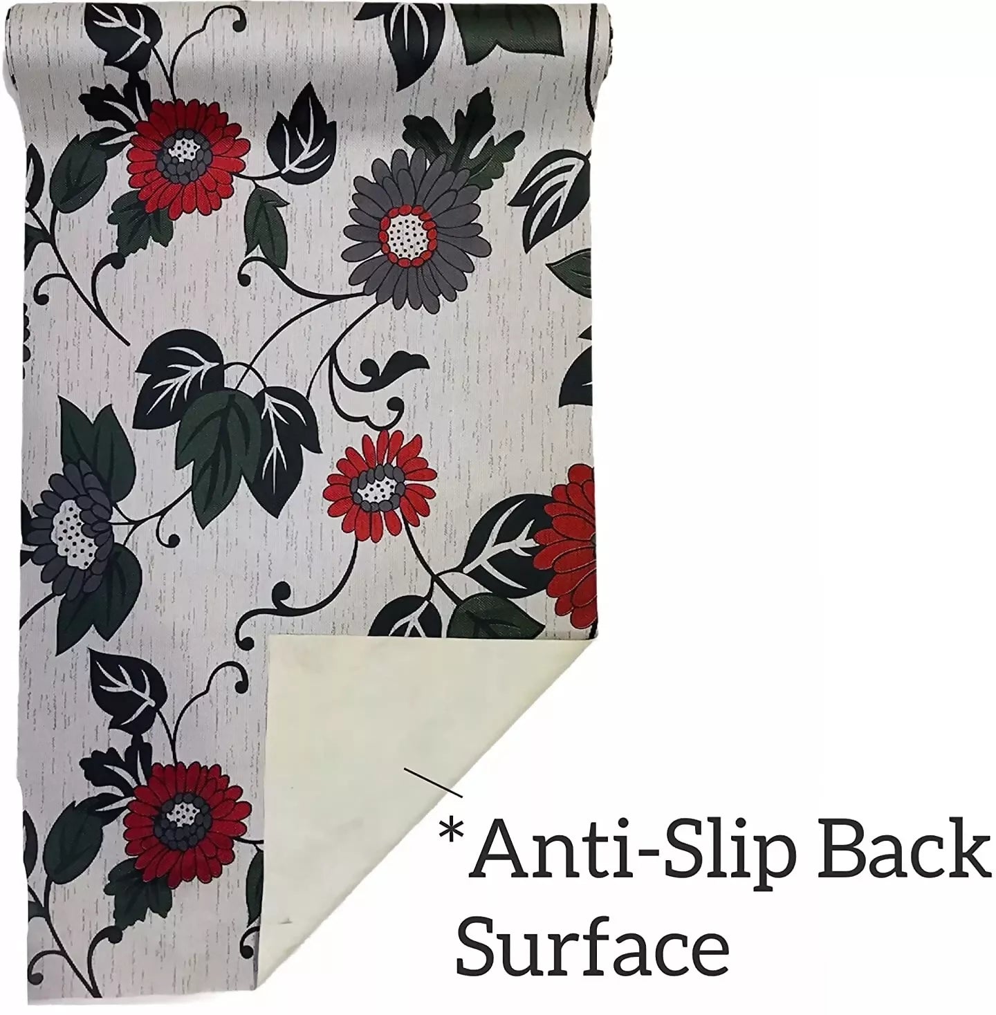 Mopak Decor ShelfLiner used for Wardrobe kitchen cabinet Drawer Slab Roll (Grey Black Leaf)