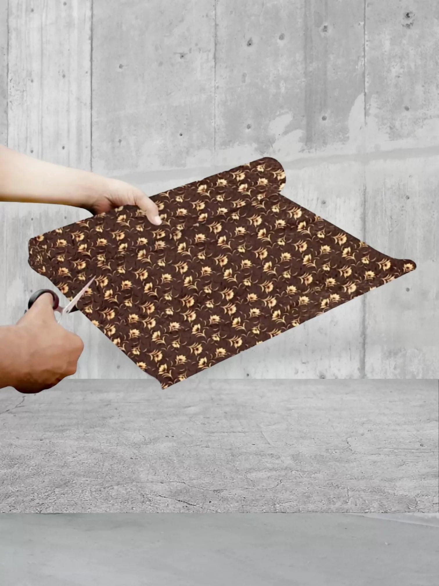 mopak decor Polyester Solid Fridge Mat & Cover Pack of 1 (Brown)