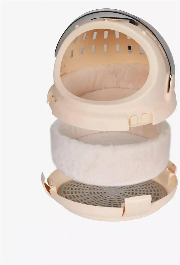 PetGains PGKA 2-in-1 Capsule Pet Carrier & Bed (Pink)