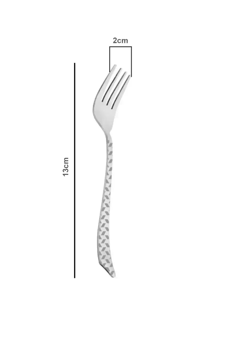 Prabha Stainless Steel Pyramid Tea Fork Set - 13cm