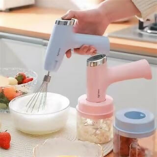 3-in-1 USB Rechargeable Egg Beater – Whisk, Blend & Froth in One