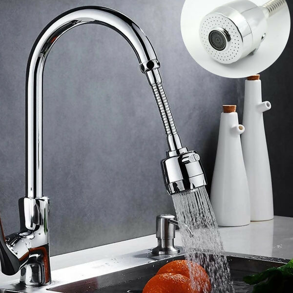 360° Rotating Faucet Sprayer with 6 Water-Saving Splash-Proof Tap Extender for Kitchen & Bathroom