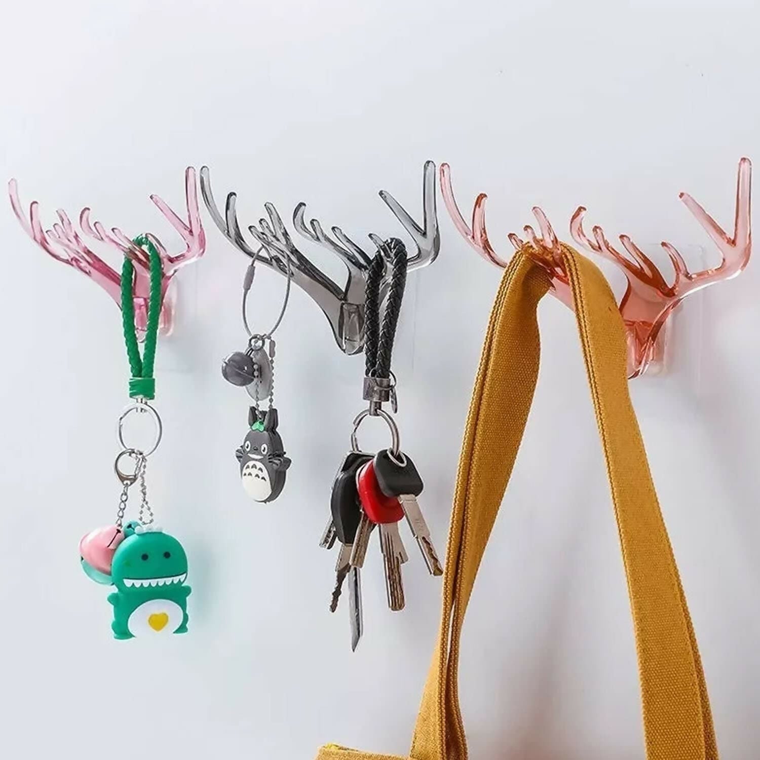 Rustic Deer Antler Double-Ended Wall Hook – Sturdy Coat & Hat Hanger (Random Colour)