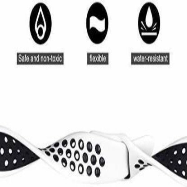 White Black Dotted Silicone Strap For Apple Watch Series 6  (38mm/40mm/41mm)