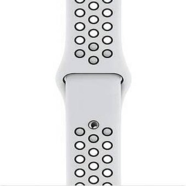 White Black Dotted Silicone Strap For Apple Watch Series SE GEN 2  (38mm/40mm/41mm)