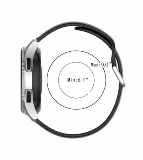 White Plain Silicone Strap With Stainless steel Buckle For Smart Watch (22mm)