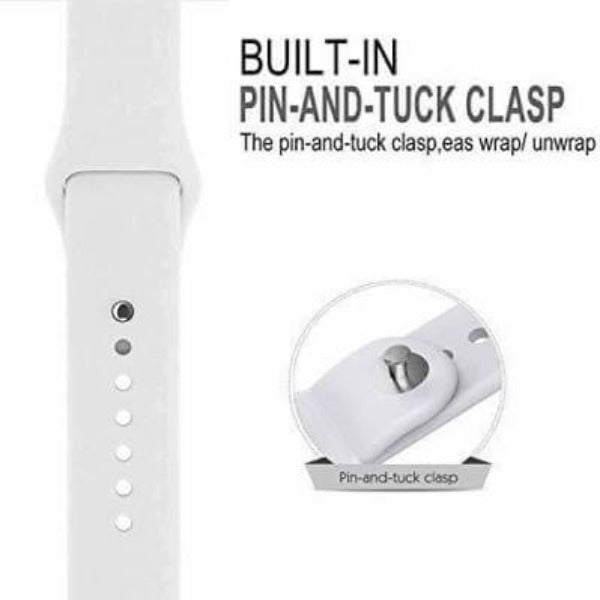 White Plain Silicone Strap For Watch Series 2 (42mm/44mm/45mm/46mm/49mm)