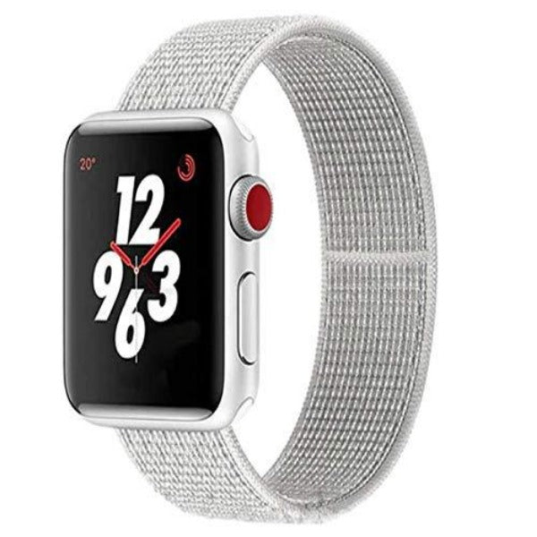 White Nylon Strap For Apple Watch Series 6 (42mm/44mm/45mm/46mm/49mm)