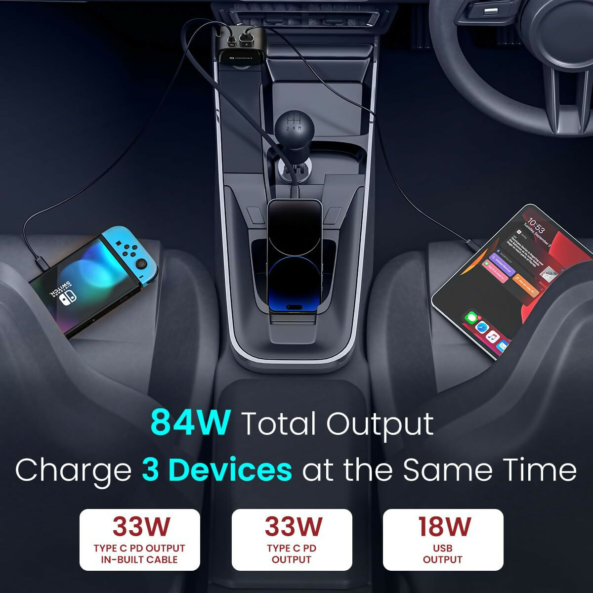 CAR POWER RETRACTO 84W