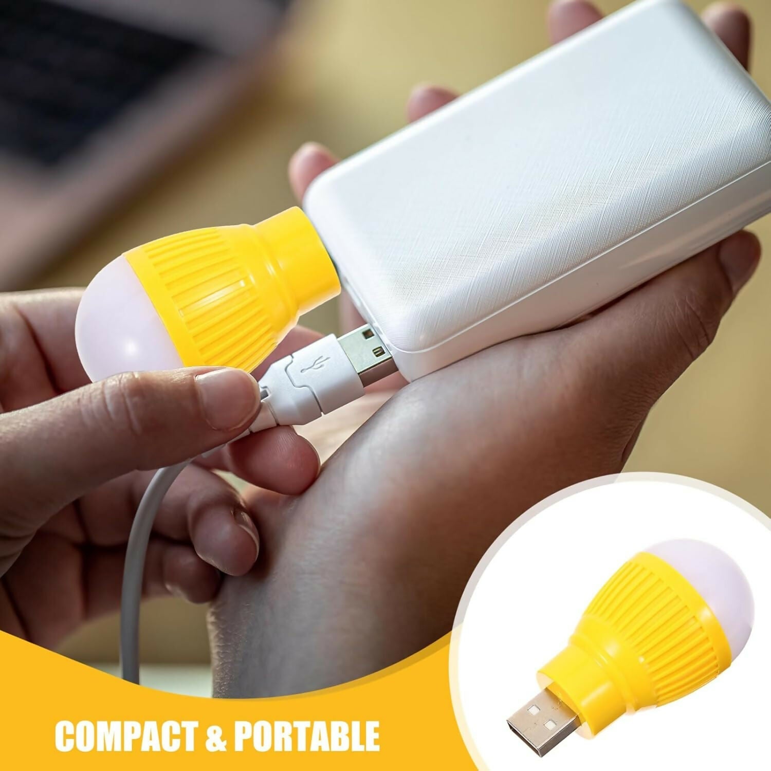 2 Pieces USB LED Light Bulbs Portable, Energy-Efficient & Versatile Lighting Solution (Random color)