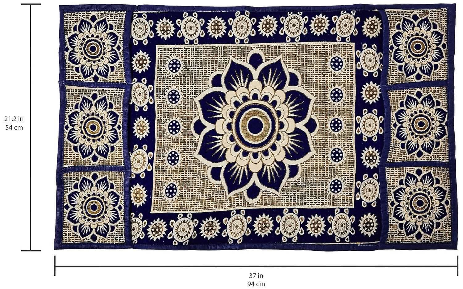 WISHLAND Combo Pack of Fridge Top Cover with 6 Utility Pockets and Fridge Handle Cover(Size : 39X21 & 12X6 Inches, Set of 2 Pc)