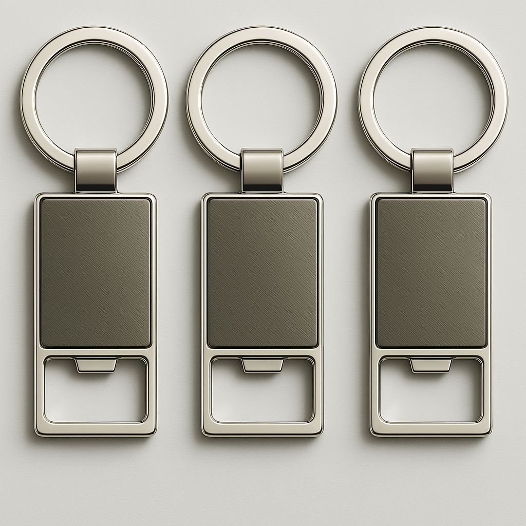2-in-1 Sleek Metal Keychain with Built-in Bottle Opener