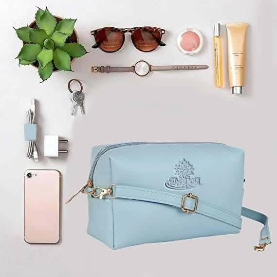 Sagiron Cosmetic Bag to Keep Very-Very Essential Things for Women/Girl (Sky Blue)