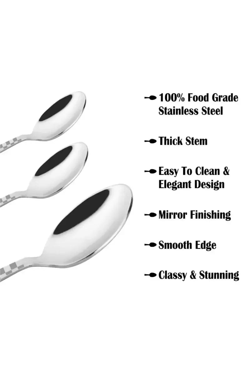 Prabha Stainless Steel Camry Tea Spoon Set - 14cm