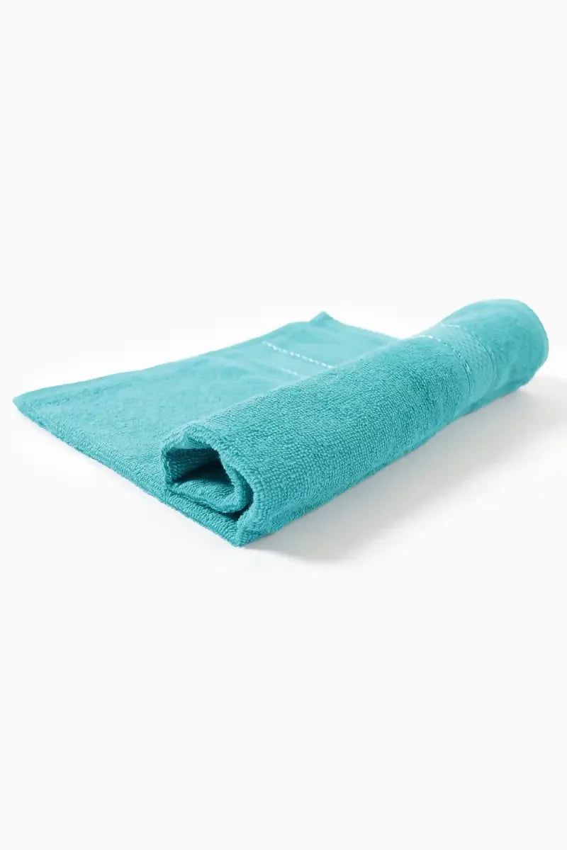 Turkish Cotton Hand Towel (Leaf Dew), 1 Pc - 40 x 60 Cm (Teal)