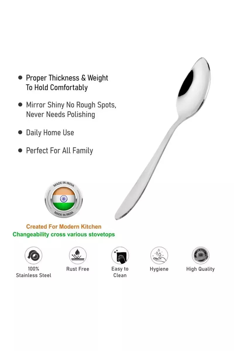 Prabha Stainless Steel Classic Baby Spoon Set - 16cm