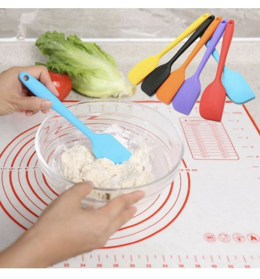Silicone Spatula and Pastry Brush Set Special for Cake Mixer Oil Brush for Cooking (2 Piece Set, Multicolor)