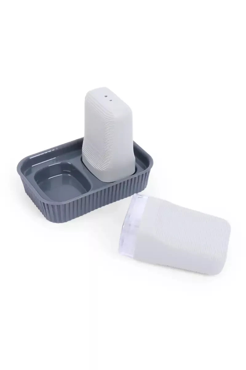 Plastic Salt & Pepper Sprinkler Set with Stand - 80ml (each)