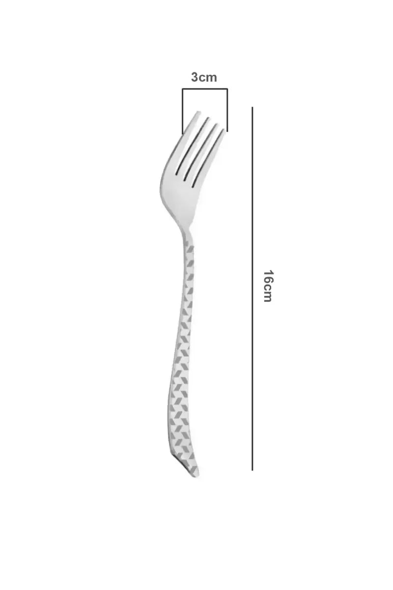Prabha Stainless Steel Pyramid Baby Fork Set - 16cm