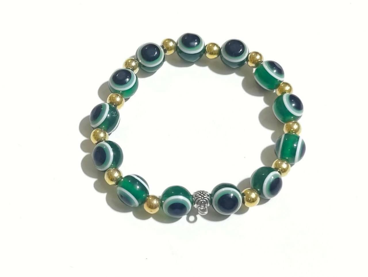 Pinapes Green Evil Eye Bracelets Adjustable Thread Bracelets for Couples (Pack of 2)