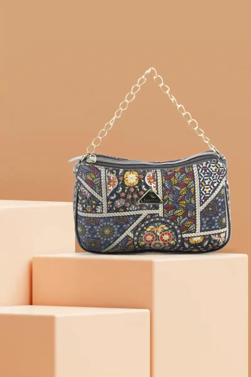Women's Multi Printed Sling Bag - Black