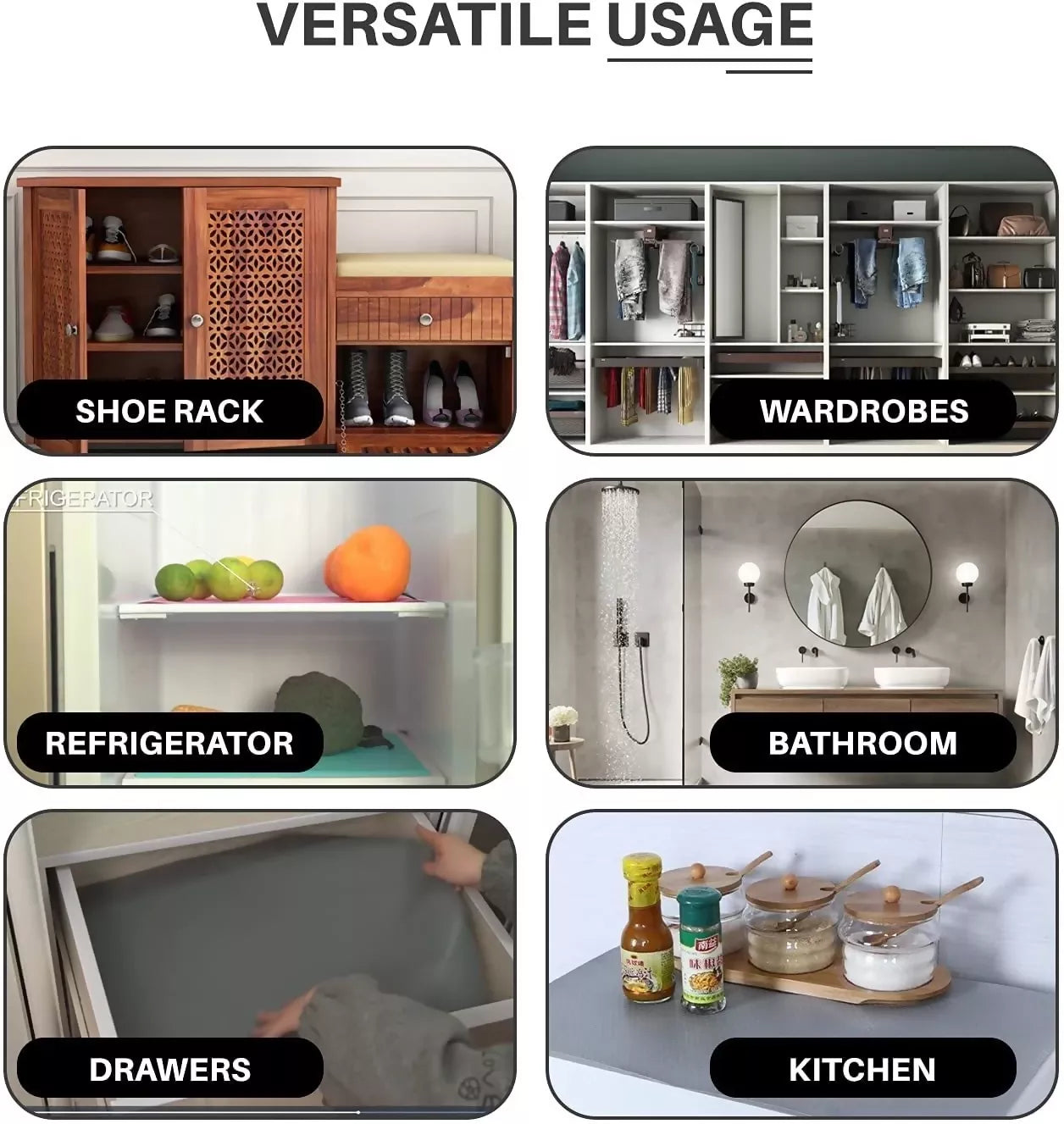 Mopak Decor Plain Grey Eva Printed Solid Fridge Mat & Cover Pack of 1- (1.5Meters)