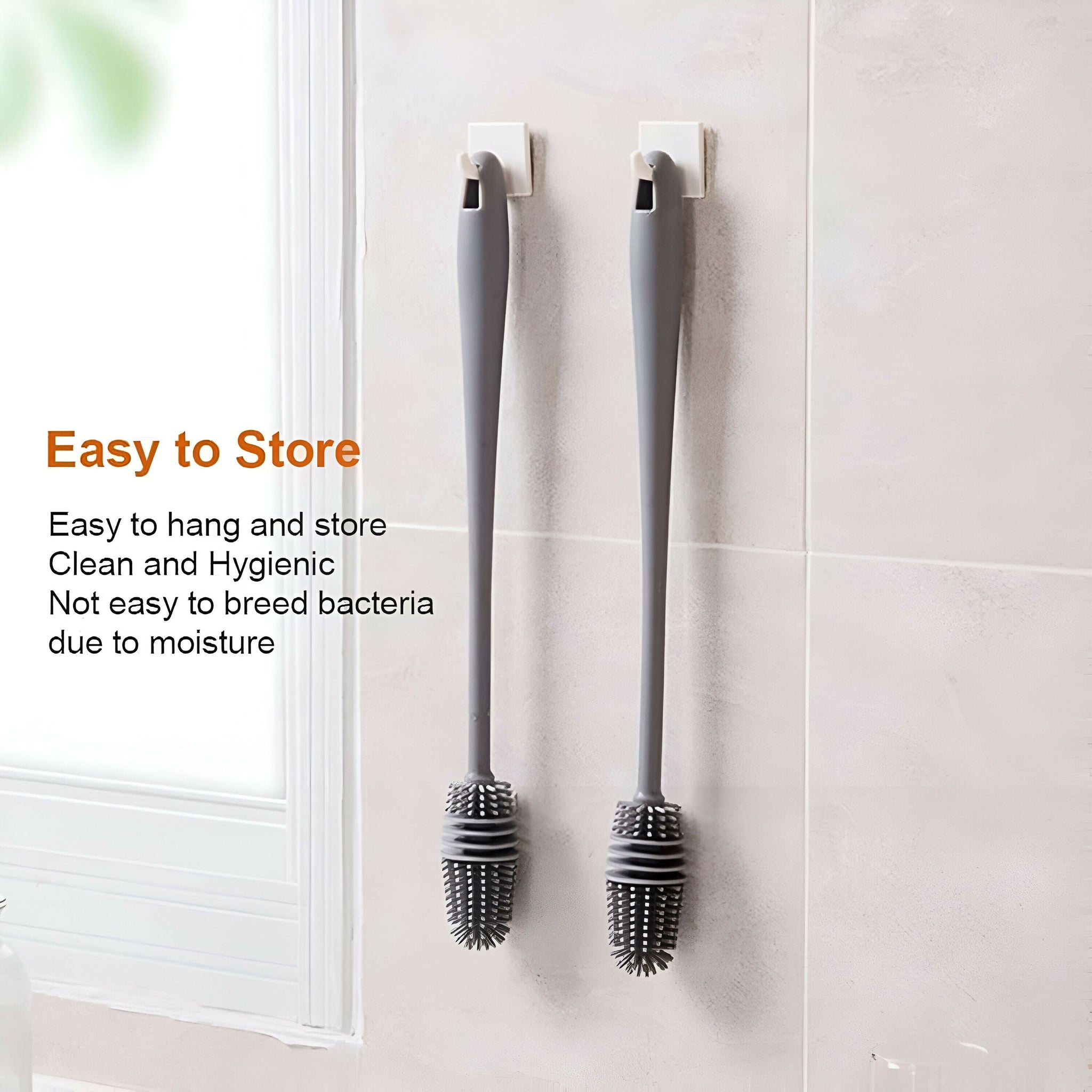 Silicone Bottle Brush – 13" Long Handle Cleaner for Hydro Flask, Glassware, Vases & Sports Bottles Water Bottle Cleaning Brush