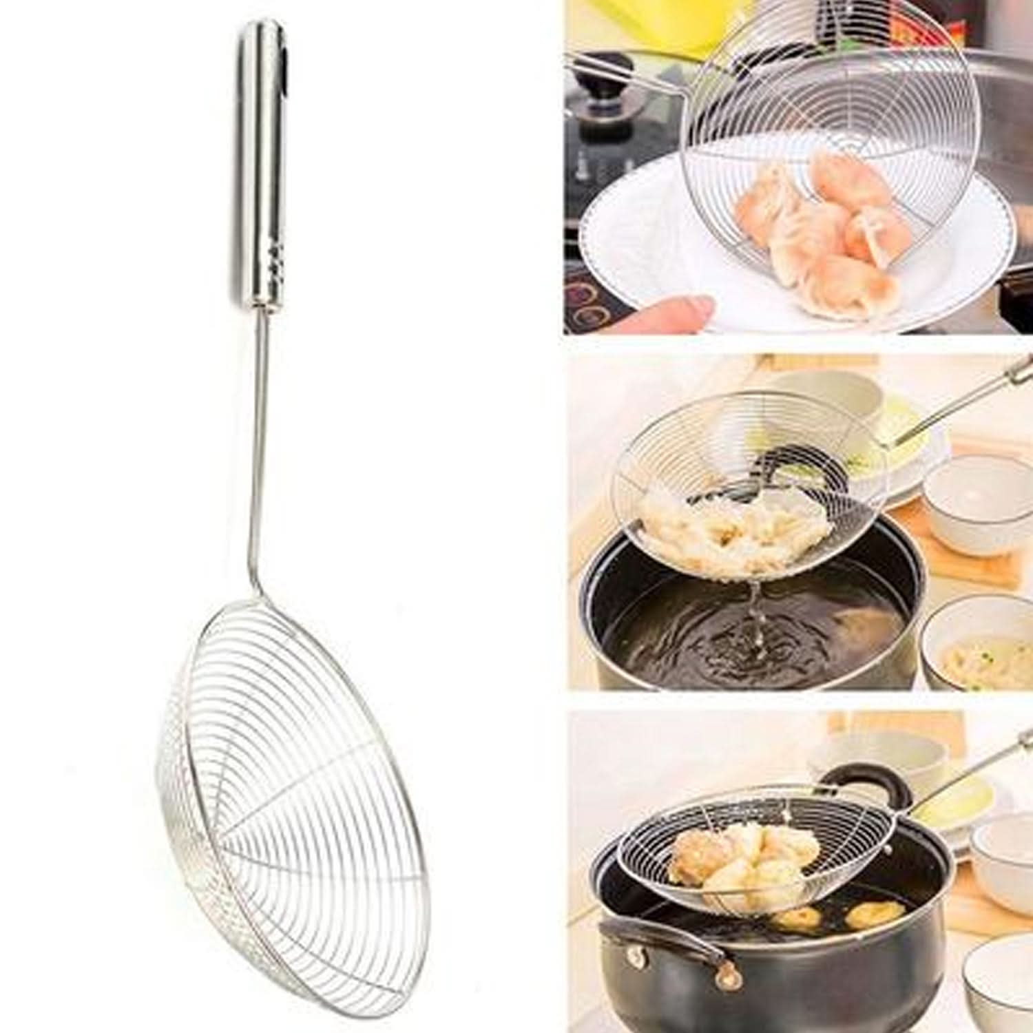 Oil Strainer Spoon Ideal for Fried Snacks & Food Prep