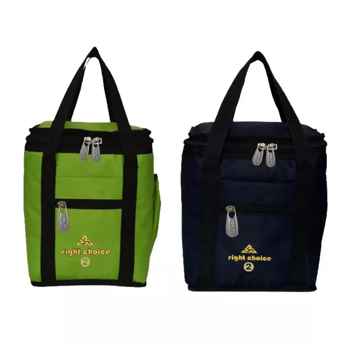 Right Choice Polyester Silk Multicolour Lunch Bag Combo (Pack of 2)