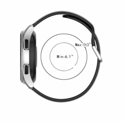 Yellow Plain Silicone Strap With Stainless steel Buckle For Smart Watch (22mm)