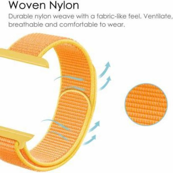 Yellow Border Nylon Strap For Apple Watch Series 7 (38mm/40mm/41mm)
