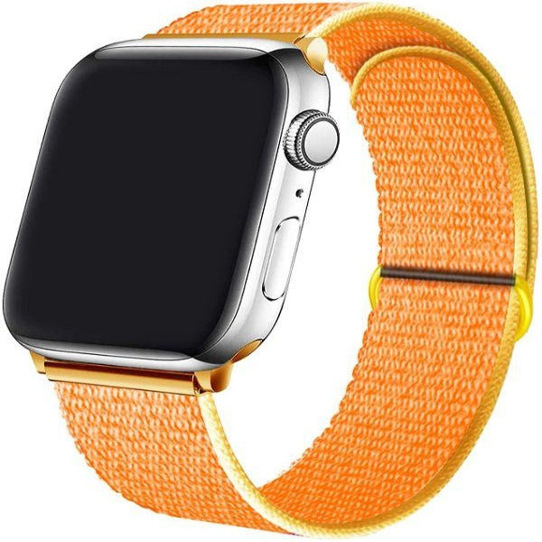 Yellow Border Nylon Strap For Apple Watch Series 7 (38mm/40mm/41mm)