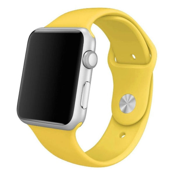 Yellow Plain Silicone Strap For Watch Series SE GEN 2 (42mm/44mm/45mm/46mm/49mm)