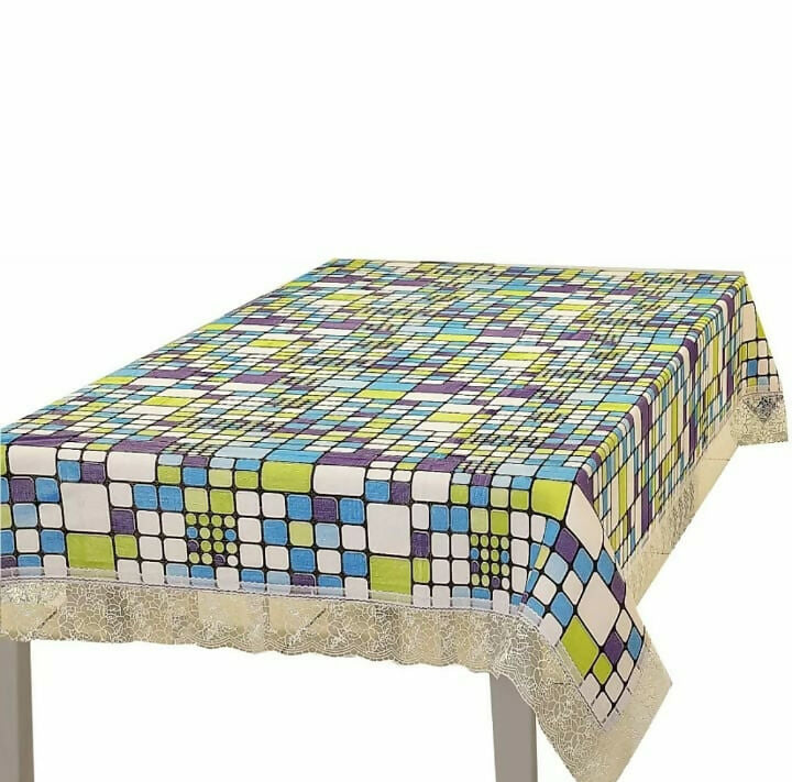 Modern Green Multi Box Pattern Table Cover – Small & Large (40x60 & 60x90) Inches