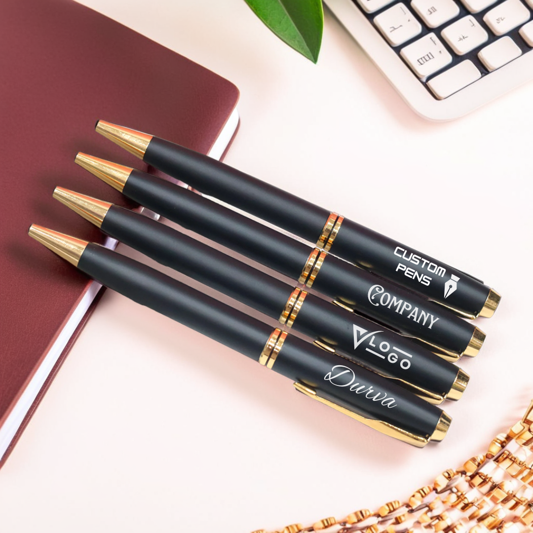 Personalized Black & Gold Ball Pen – Corporate & Executive Gift