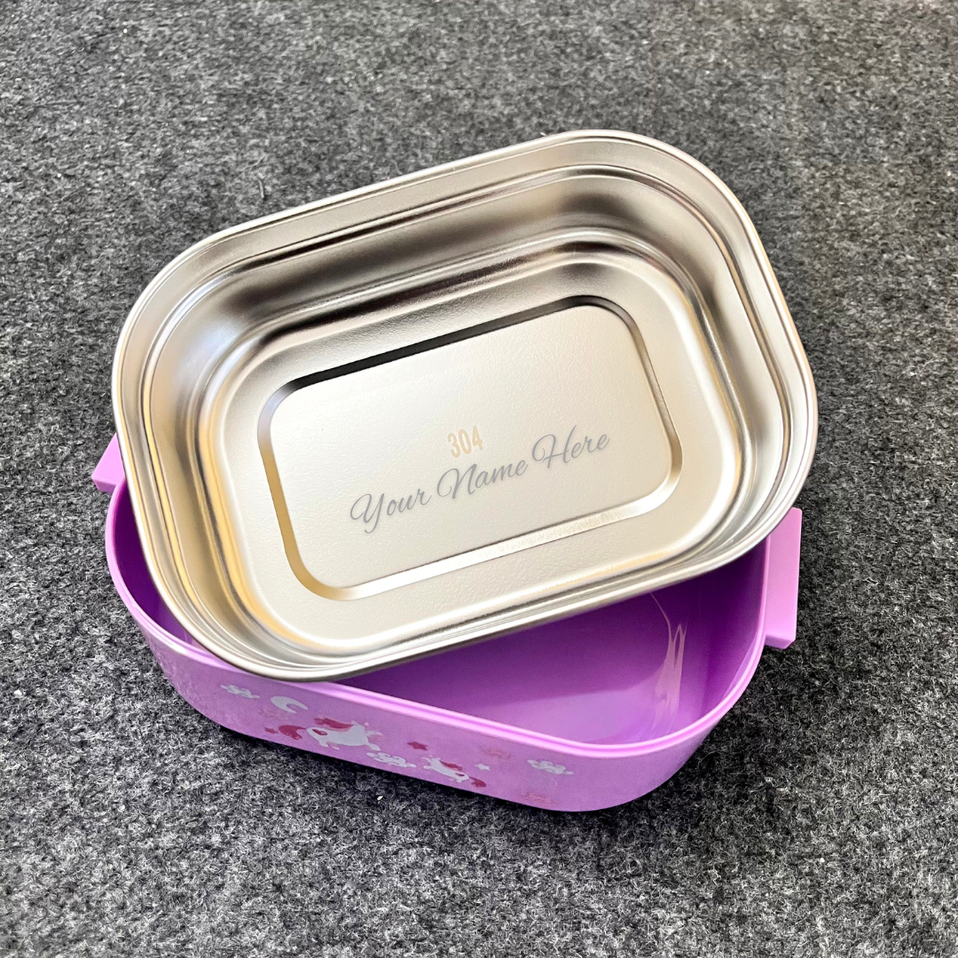 Unicorn Theme Stainless Steel Lunch Box with Free Complimentary Gift
