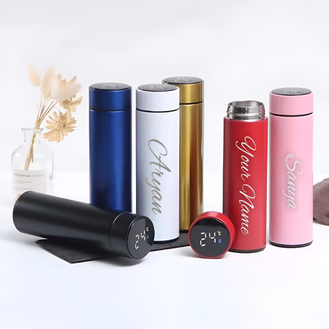 LED Temperature Display Vacuum Insulated Multicolor Water Bottle