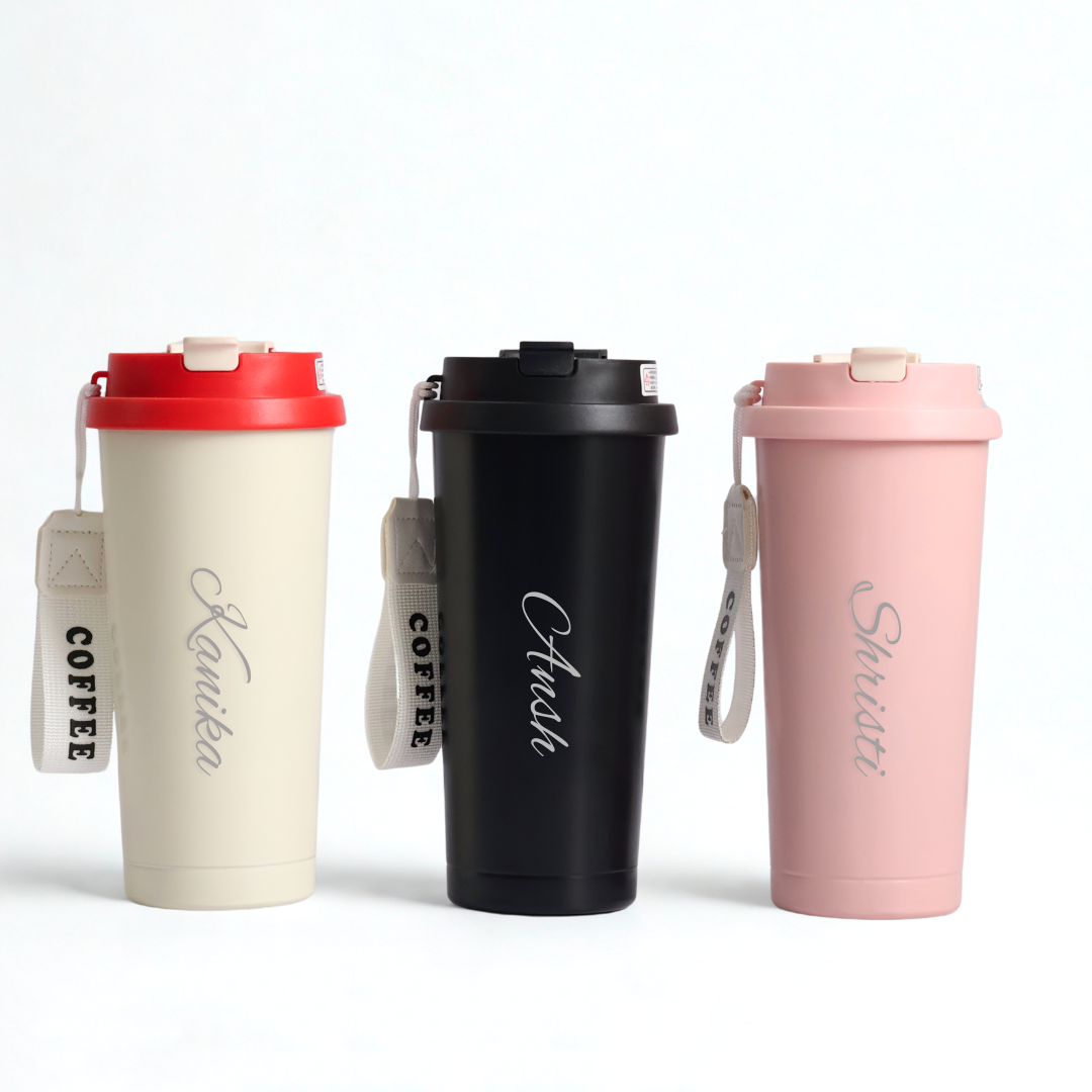 Stainless Steel Vintage Flower Style Coffee Thermos Cup 500ml