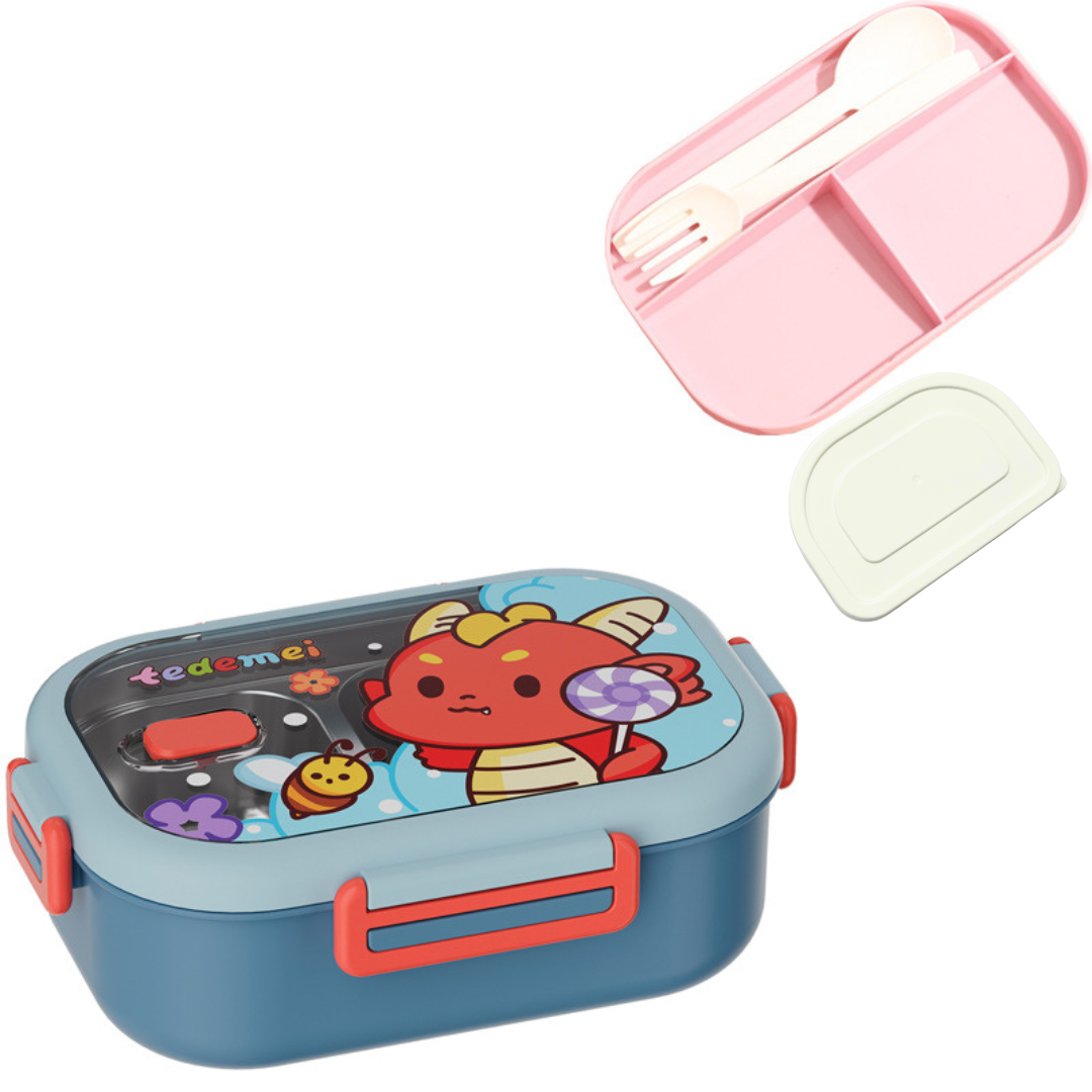 Cute Animal Steel Lunch Box – 850ml of Fun & Freshness!
